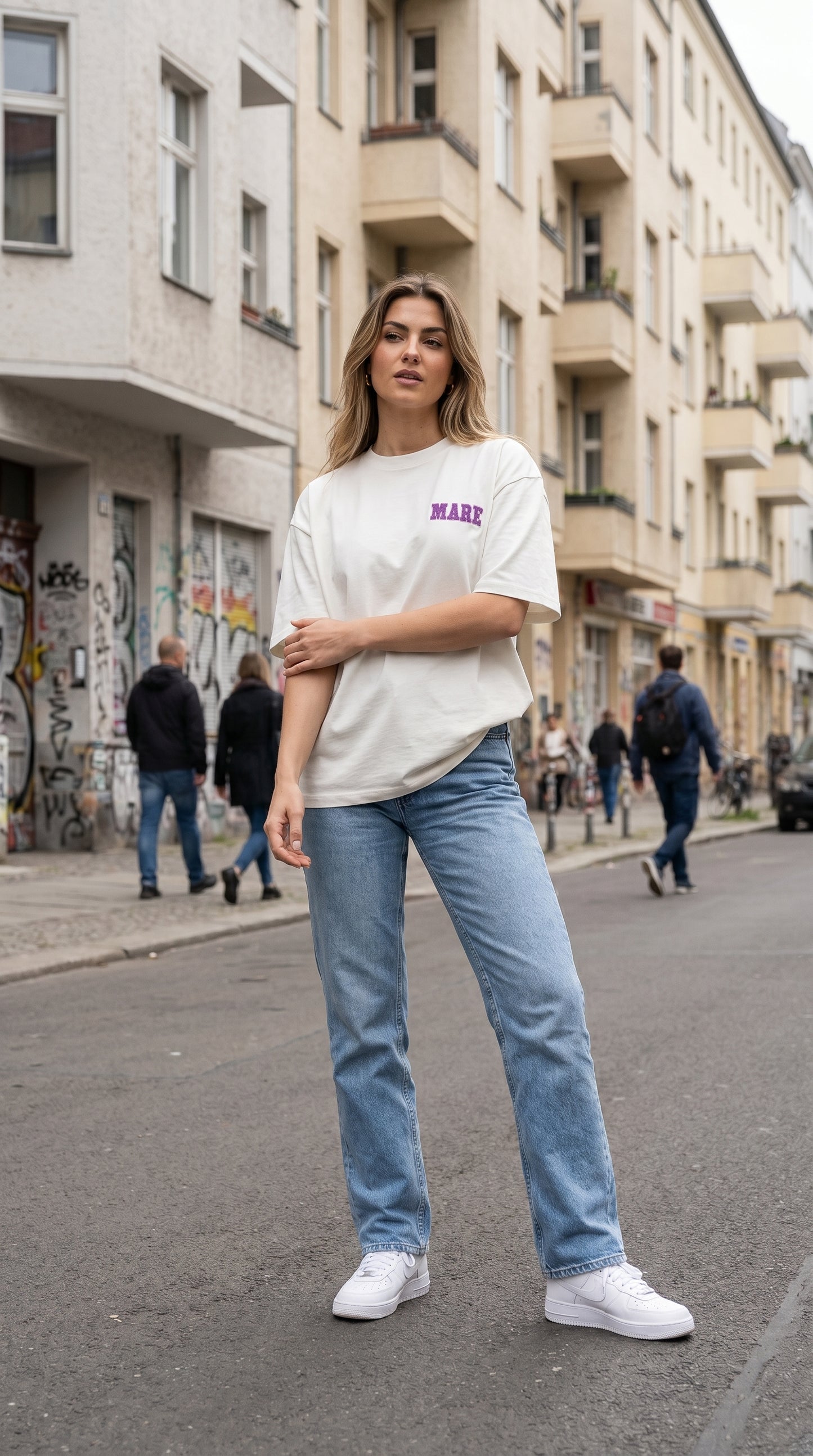 MARE Tee White-Purple Tufting